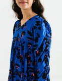 PRINTED TIERED DRESS WITH PUFF SLEEVES