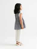 CHECKERED TOP WITH LACE DETAIL