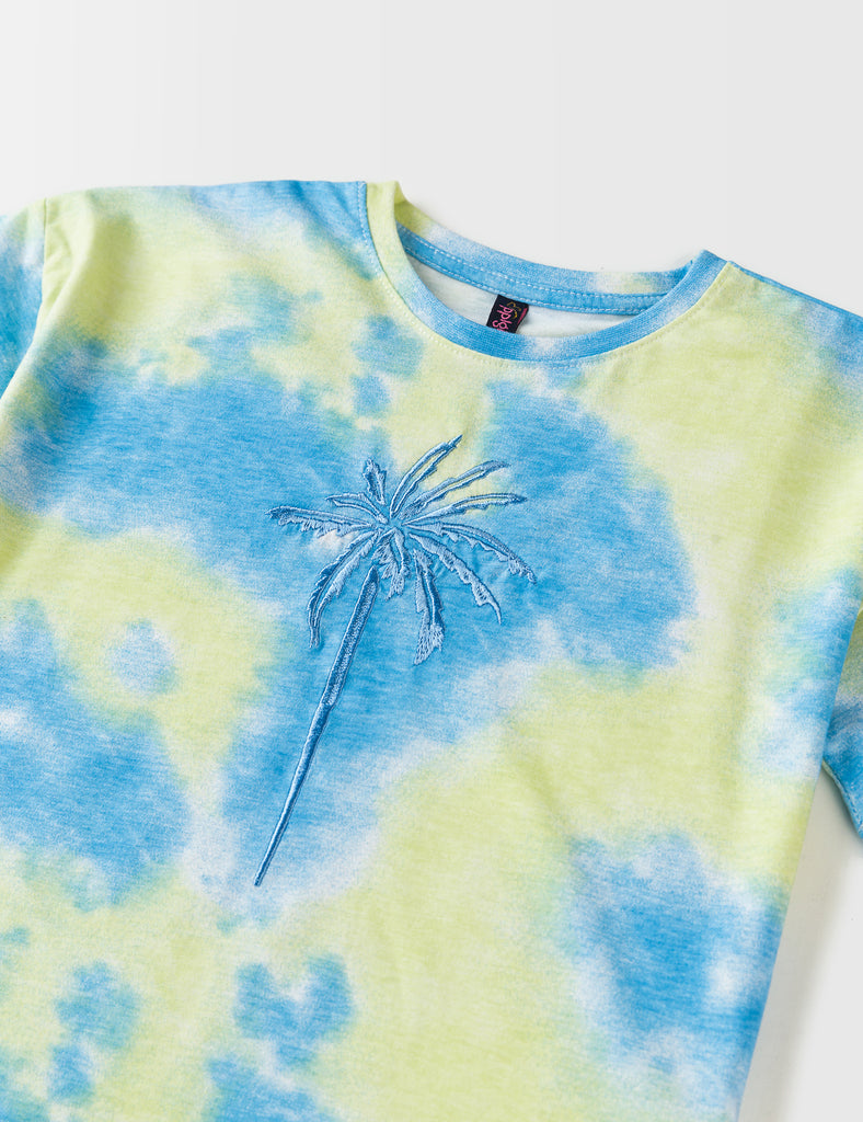 TIE & DYE EMBROIDERED T-SHIRT