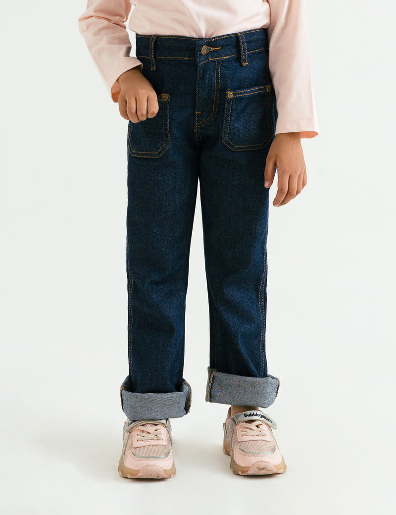 Buy Kids Girls Stretch Ripped Distressed Denim Pants Retro Washed Elastic  Waist Wide Leg Jeans Casual Denim Trousers Online at desertcartINDIA
