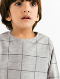 Grey Textured Knit Sweatshirt