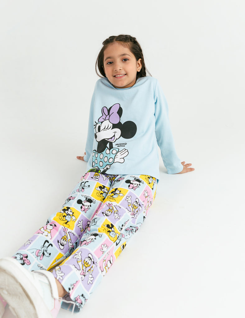High-buy Mickey mouse printed Fully strechable big size Night suit-(Bust  30/32/34)(waist-28 to 38)-pink &white